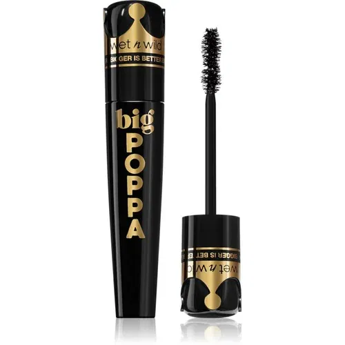 Wet N Wild Big Poppa maskara za volumen, za produljenje trepavica, za njegu trepavica 10 ml nijansa Blackest Black