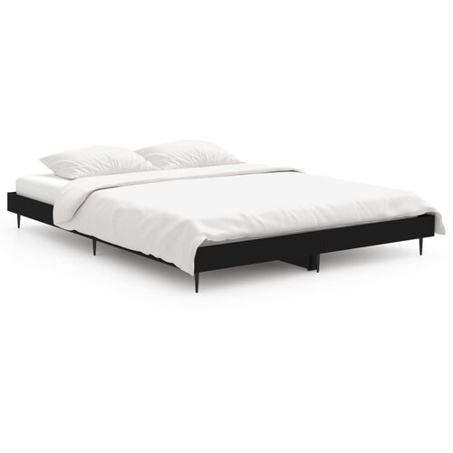  Okvir za krevet crni 140x190 cm konstruirano drvo Slike