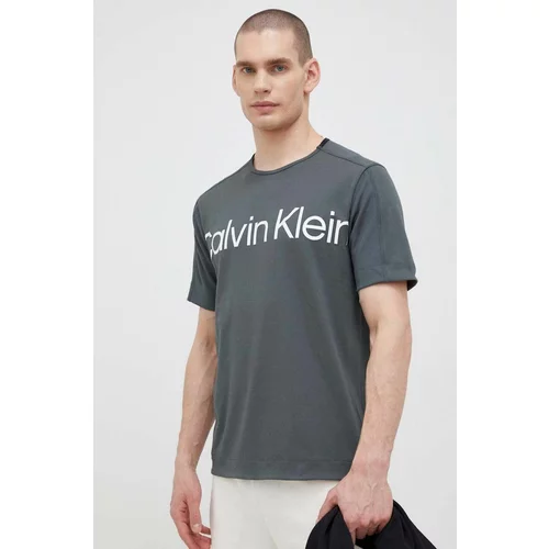 Calvin Klein Majica kratkih rukava za trening Effect boja: siva, s tiskom