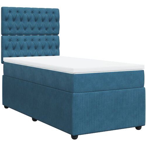 Maison Chic Box spring postelja - Vzmetna postelja z vzmetnico temno modra 100x200 cm žamet SL16918, (21895133) Cene