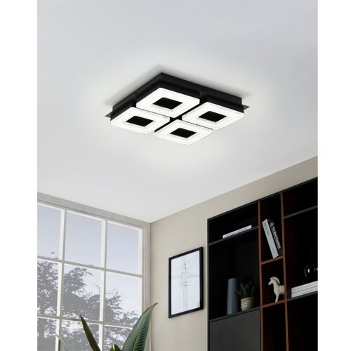 Eglo fradelo 1 zidna/stropna/4, led, 4x4w, 4x400lm, crna/čelik/kristal Cene