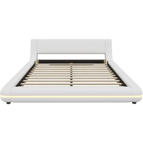 Lumor Postelja za odrasle 140x200 cm z LED osvetlitvijo – iz PU usnja – bela, (22151154) Cene