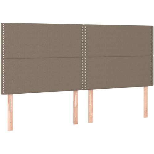  LED uzglavlje smeđesivo 200x5x118/128 cm od tkanine Slike