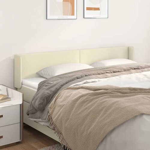  Uzglavlje s u&amp;scaron;ima krem 203x16x78/88 cm od umjetne kože Slike