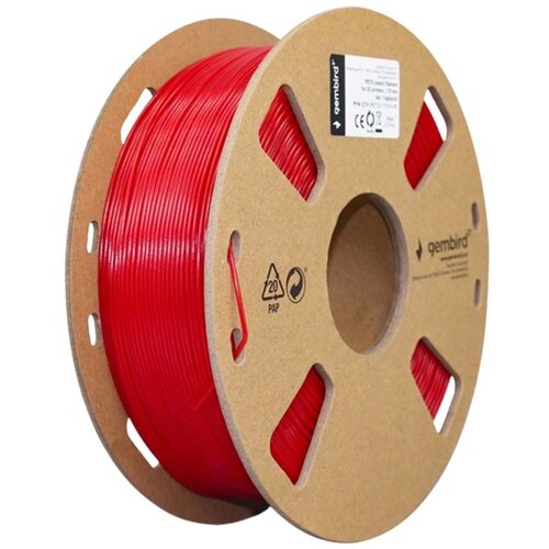 Gembird PETG 3D filament rdeč, 1,75 mm, 1 kg (3DP-PETG1.75-01-R), (5000368531) Cene