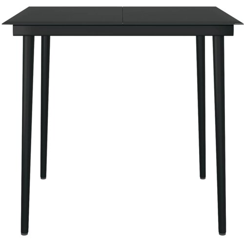  Vrtni blagovaonski stol crni 80 x 80 x 74 cm od čelika i stakla Slike