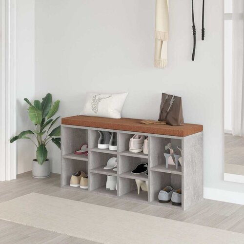  Klupa za cipele boja betona 103x30x48 cm konstruirano drvo Cijene