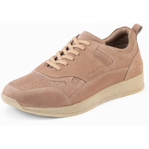 Ombre Men's lightweight suede sports style sneakers - beige Ombre Men's lightweight suede sports style sneakers - beige
