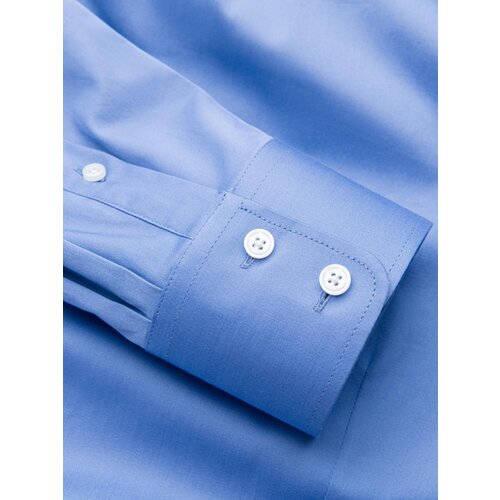 Ombre Classic men's SLIM FIT satin fabric shirt - blue Cene