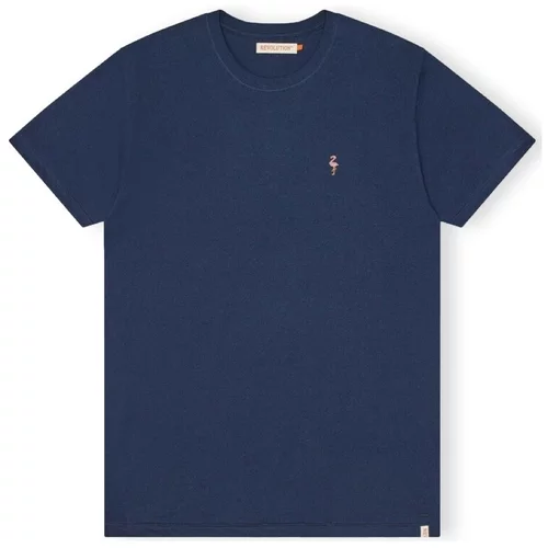 Revolution Majice & Polo majice T-Shirt Regular 1364 FLA - Navy Mel Modra