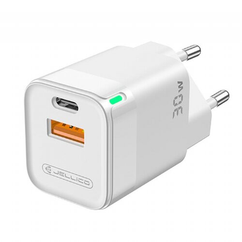 Jellico adapter hišni polnilec Mini C44 30W vhod Type C in Type A (EU Blister) - bel Cene