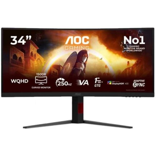 AOC G4 CU34G4ZCA računalni monitor 86,4 cm (34") 3440 x 1440 pikseli Wide Quad HD Crno, Crveno Cijene