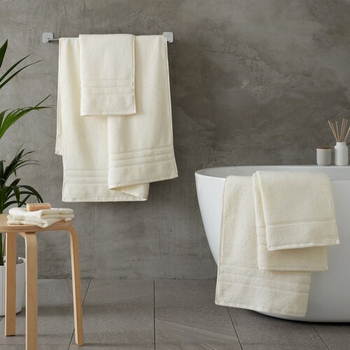 Catherine Lansfield Krem pamučni ručnici u setu 2 kom od frotira 30x30 cm Zero Twist &amp;ndash; Slike