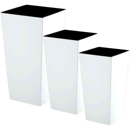 KADAX Komplet 3 vrtnih lončkov + vložki, visoki veliki, beli 47+57+68 cm, (5000350786) Cene