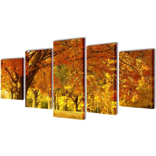  Zidne Slike na Platnu Set s Printom Drvo Javora 100 x 50 cm Cene