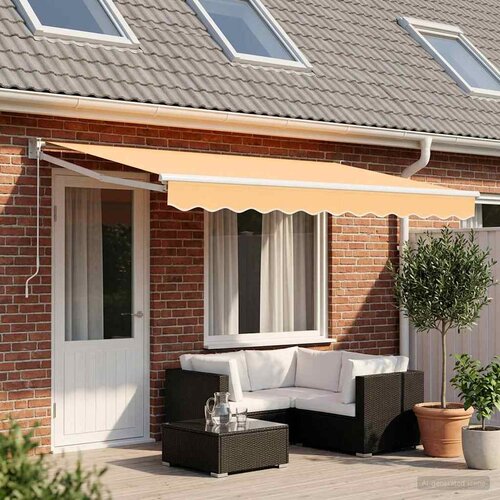  Povlačivi tende Pijesak 4,5 &times; 3 m 100% Poliester i Aluminij Cijene