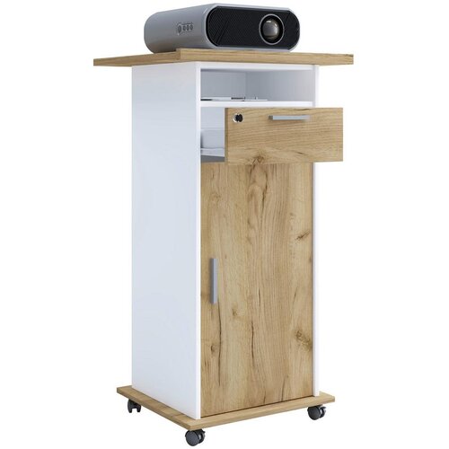 MID.YOU Stoječi Pult Melta, Bela, Barva Hrasta Slike