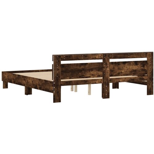  Okvir za krevet s uzglavljem i LED boja hrasta 180x200 cm Slike