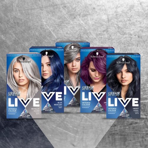 Schwarzkopf LIVE Urban Metallics permanentna barva za lase odtenek U72 Dusty Silver Slike