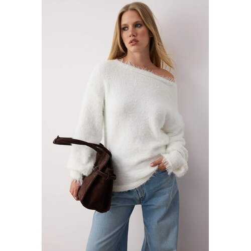 TRENDYOLMILLA ženski duks Twoaw25Kz00169, Krem Cene
