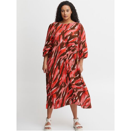 Fransa Brown-Red Woman Patterned MaxiDress - Women Cene