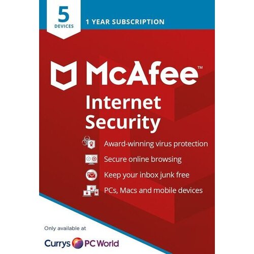 MCAFEE Internet Security - 1 Year - 5 Devices - Key GLOBAL Cene