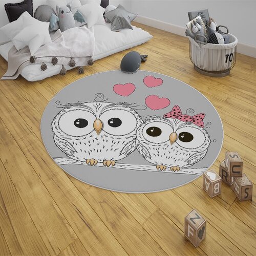  Okrugli tepih za dečiju sobu 120x120cm - Dve Sove, TG-202 Cene