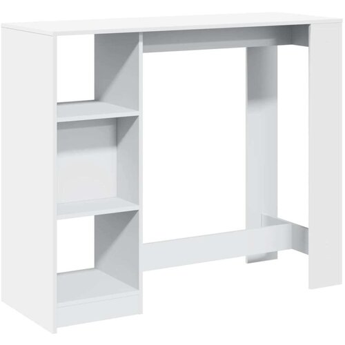 VidaXL Barski stol s policom bijeli 124x46x103,5 cm konstruirano drvo Slike