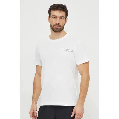 Calvin Klein Bombažna kratka majica moški, bela barva