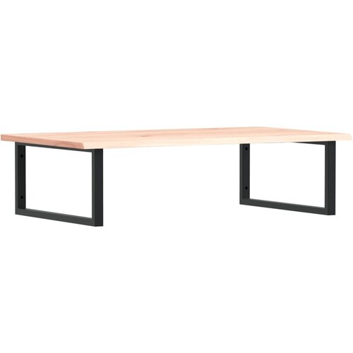  Zidna polica za umivaonik od čelika i masivne hrastovine Smeđa 100 x 60 x 2 cm Slike