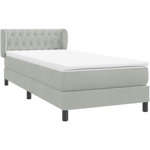 Box Spring krevet s madracem svijetlo sivi 80x210 cm bar&amp;scaron;un Slike