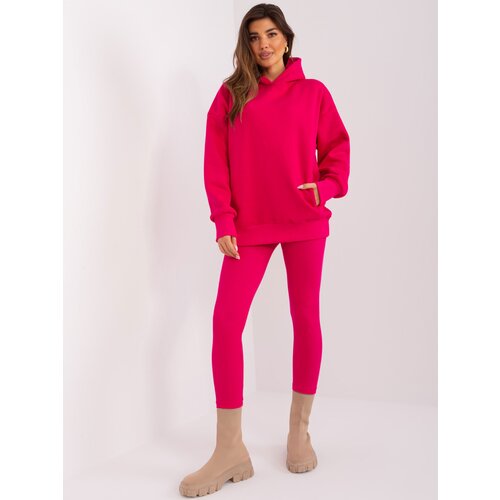Fashion Hunters Fuchsia casual set with sweatshirt Slike