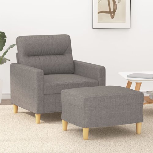 vidaXL fotelj s stolčkom za noge taupe 60 cm blago Cene