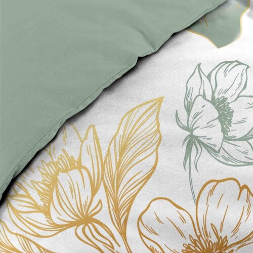 Douceur d int&amp;eacute;rieur Bela/zelena bombažna posteljnina za zakonsko posteljo/podalj&amp;scaron;ana 240x220 cm Lolita &amp;ndash; Slike