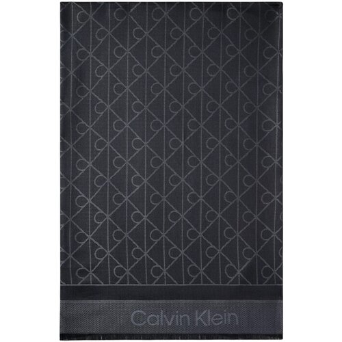 Calvin Klein Jeans &amp;Scaron;ali &amp;amp; Rute TONAL AOP MODAL LW SQUARE SCARF LV04D8063G Črna Slike