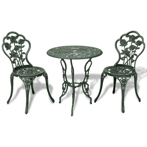 Bistro 3-dijelni bistro set od lijevanog aluminija zeleni Cijene