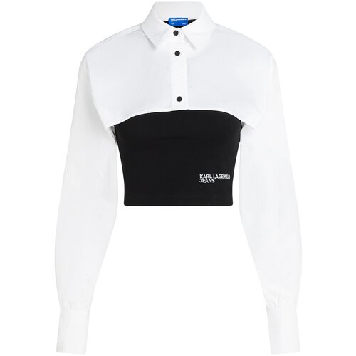 Karl Lagerfeld jeans Bluza črna / bela Cene