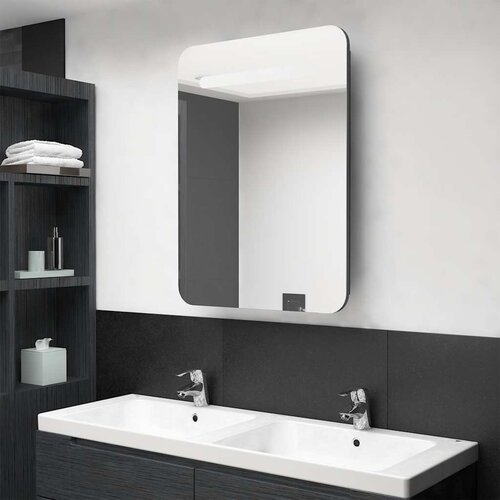  LED kupaonski ormarić s ogledalom sjajni sivi 60 x 11 x 80 cm Cijene