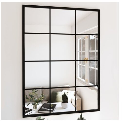  Zidno ogledalo crno 80 x 60 cm metalno Cijene