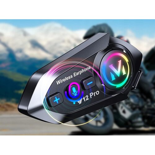  Aku. led rgb y12 pro bluetooth motociklistički radio portafon Slike