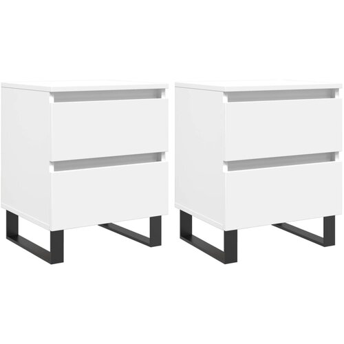Maison Chic Dvo delni komplet Nočne omarice - Nočne mize bela 40x35x50 cm inženirski les, (21689749) Cene