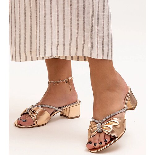 Gemre Embellished Block Heel Mules with Rhinestones Anbrani Cene