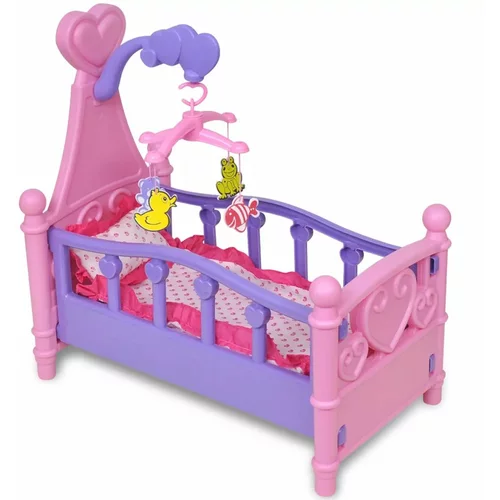 vidaXL Dječja Igračka Krevet za Lutke pink + ljubičasta boja
