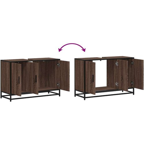 VidaXL Kupaonski ormarić za umivaonik boja hrasta 90x33x60 cm drveni Slike