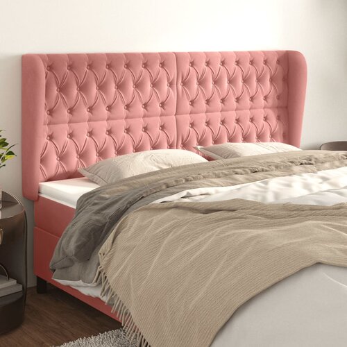 vidaXL Uzglavlje s ušima ružičasto 203x23x118/128 cm baršunasto Cijene
