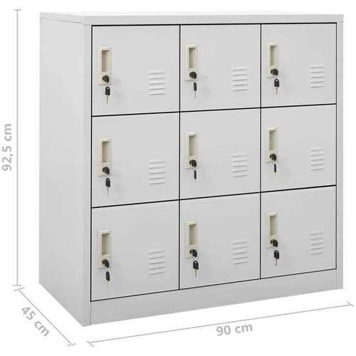 VidaXL ormarići s ključem 2 kom svjetlosivi 90 x 45 x 92,5 cm čelični Slike