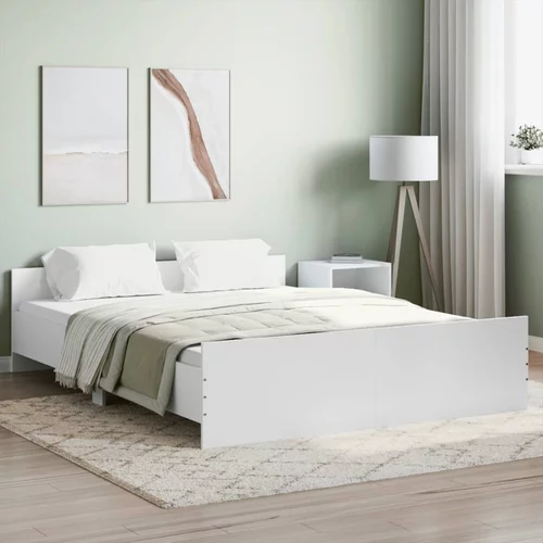  kreveta s uzglavljem i podnožjem bijeli 140 x 200 cm