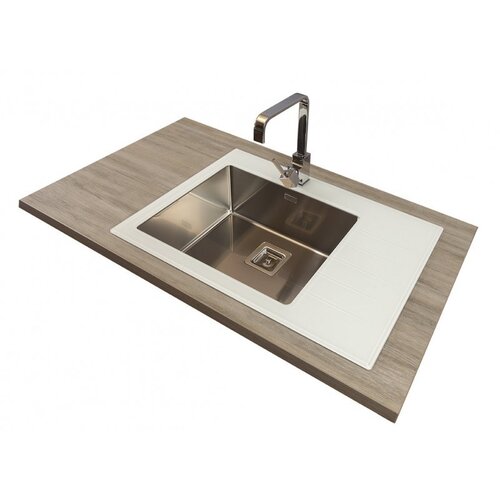 Sink Solution stekleno pomivalno korito X LINE 780 x 540 mm - bela (7020074) Slike