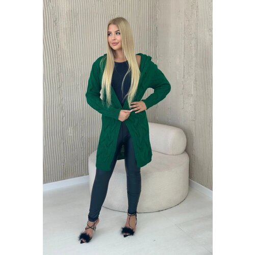 Kesi Green cardigan with hood Slike