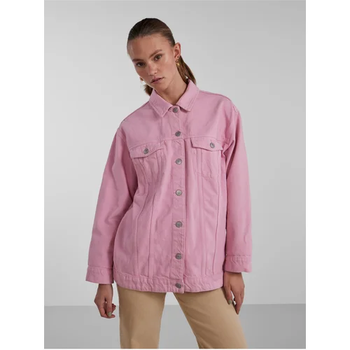 Pieces Pink Women's Oversize Denim Jacket Tika - Women's